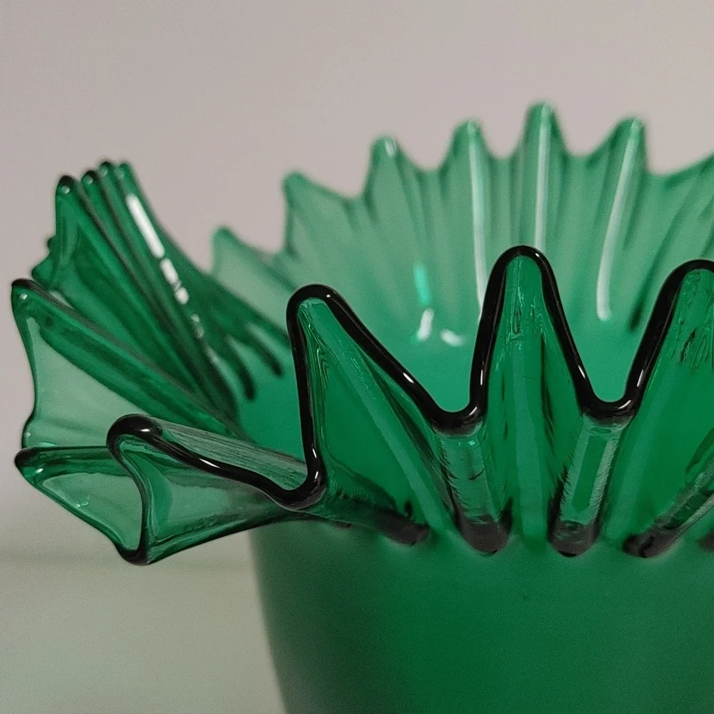 Blenko Emerald Green Art Glass Vase MCM